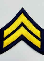 "CPL" CORPORAL CHEVRON MEDIUM GOLD on NAVY - SOLD in PAIRS